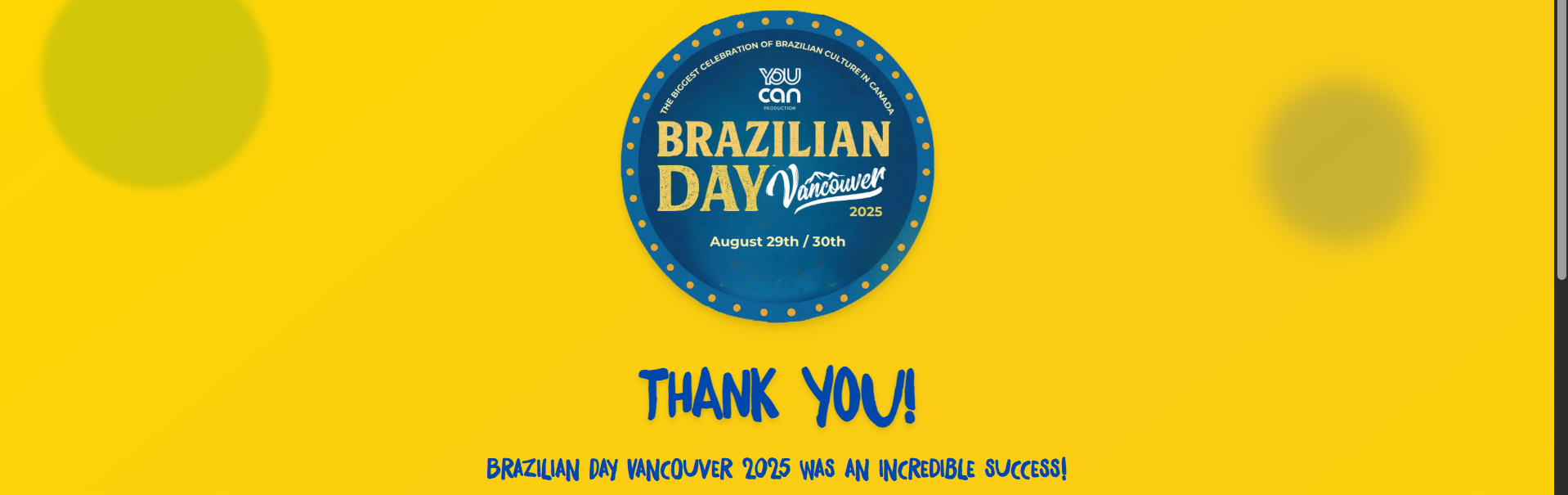 Homepage mockup for Brazilian Day Vancouver